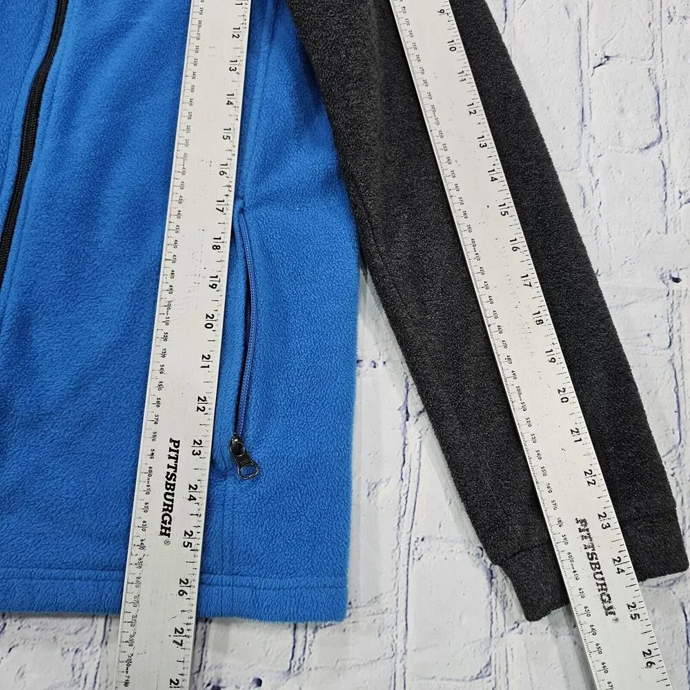 Columbia Steens Mountain Fleece Zip Up Jacket Blue Gray BOYS YOUTH SIZE XL